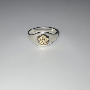 James Avery Sterling Silver 14k Gold Ring sz 6